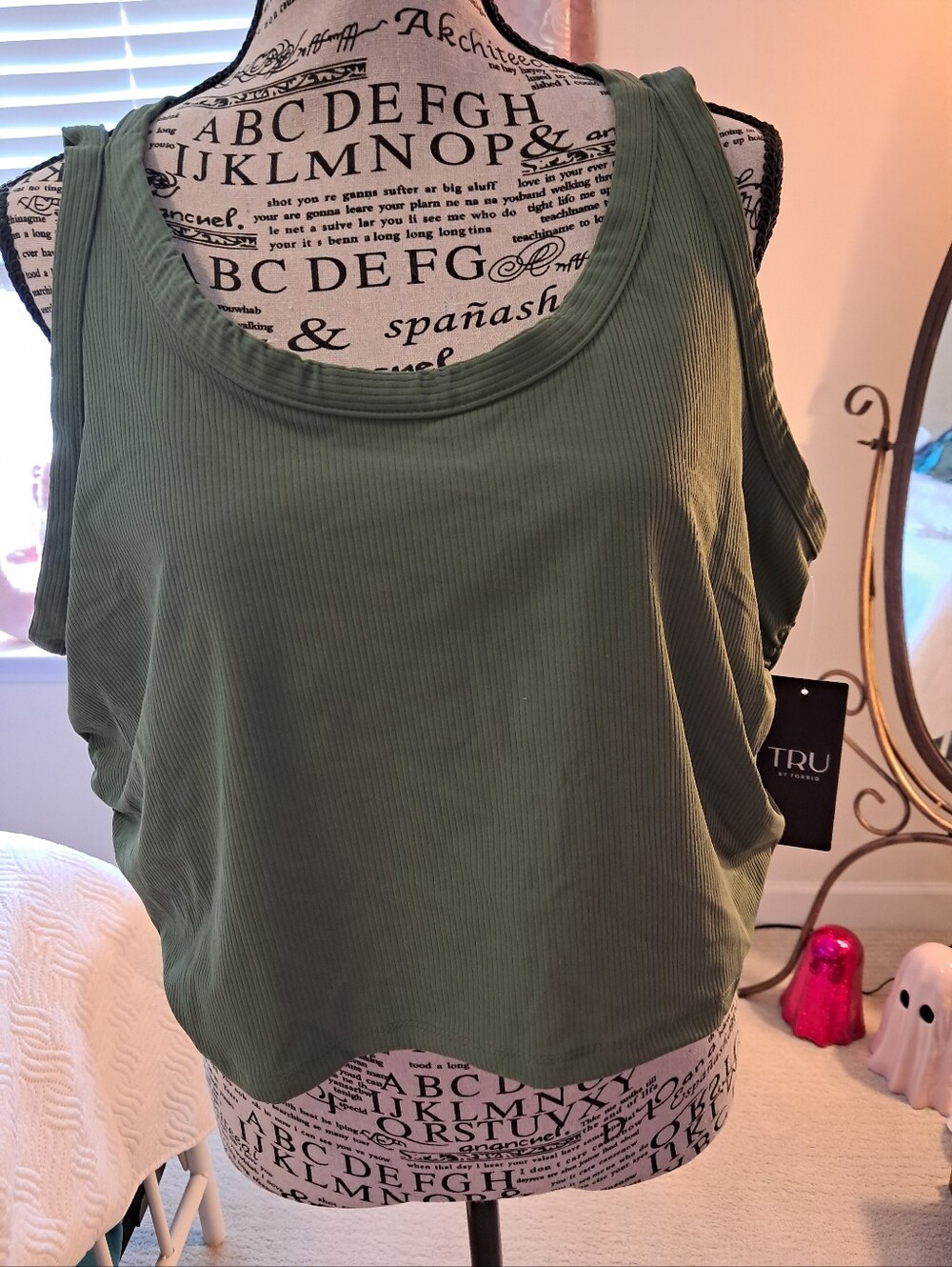 Torrid Tru Olive Green Ribbed Longline Sports Bra NWT